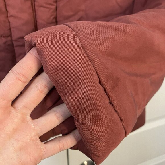 Unif x Urban Outfitters Blanket Duvet Coat Womens M Pink Zip V-neck Quilted Puff - Picture 5 of 8